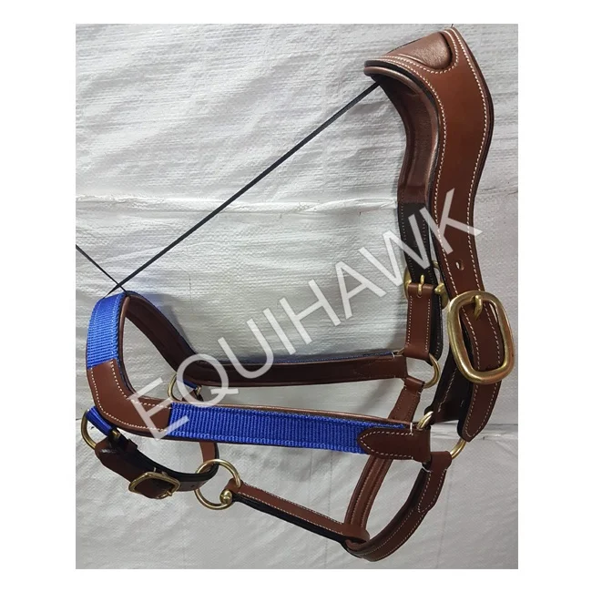 Оптовая продажа от производителя кожаная лямка через шею для лошадей с PMC-дизайном латунный фитинг/анатомическая