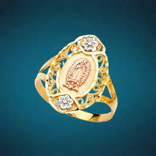 Latest Design Fashion Jewelry Three Tone Plated Virgin Mary Rings For Women Men All Events And Occasion
