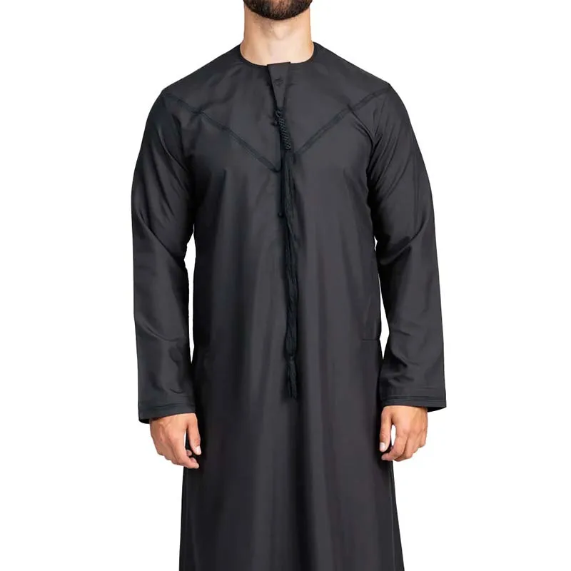 Latest Islamic Clothing Long Sleeve Men Thobe Arab Jubba Arabian Thobe Arab Dress Kaftan For Men Muslim