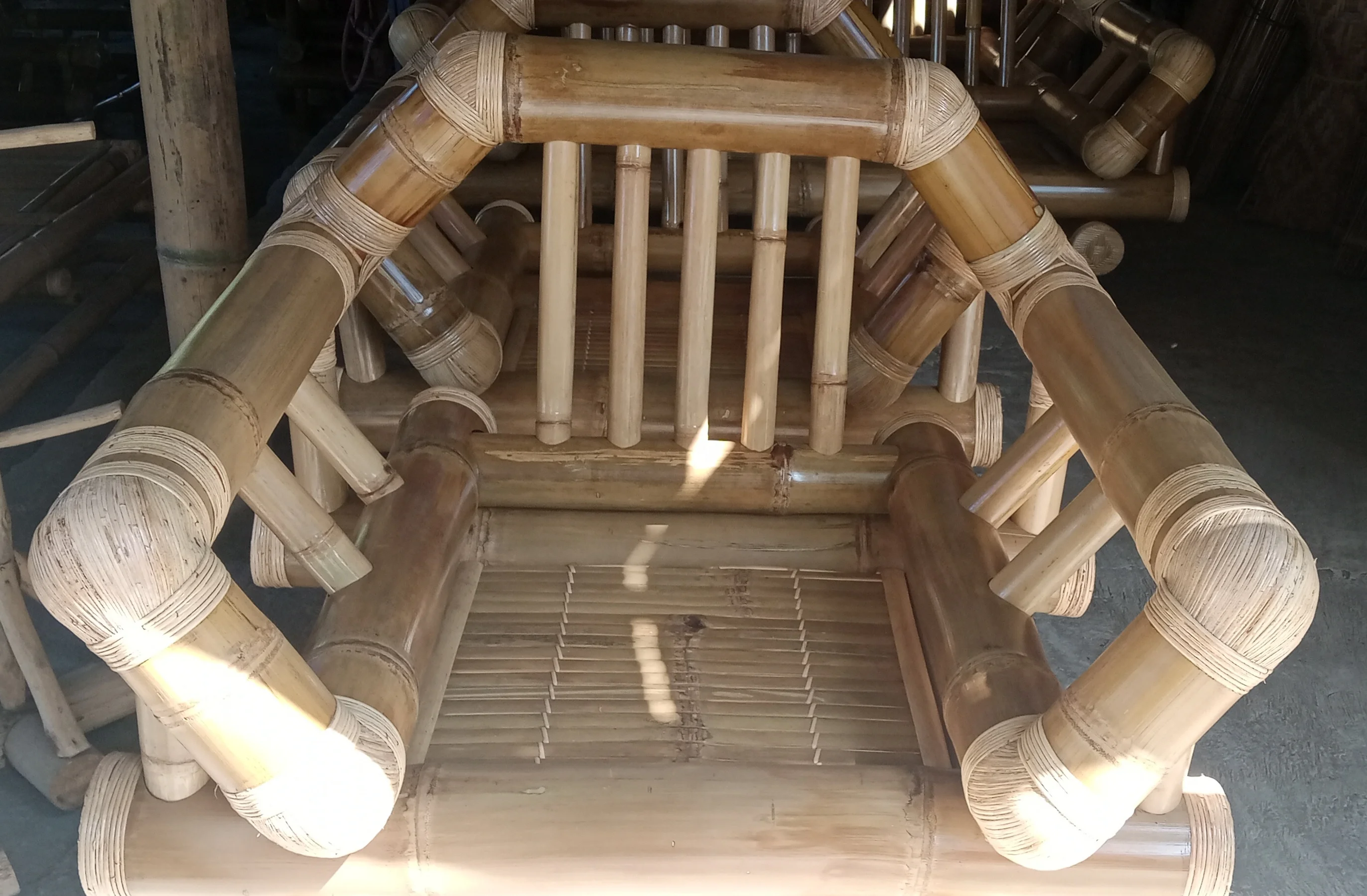 Hand Made Living Room Natural Bamboo  Sofa at low cost