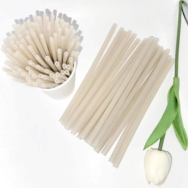 Best Selling Natural Rice Straws 100% Compostable 10mm Wide Edible Rice Straws for Bubble Tea Vietnam Leading Export