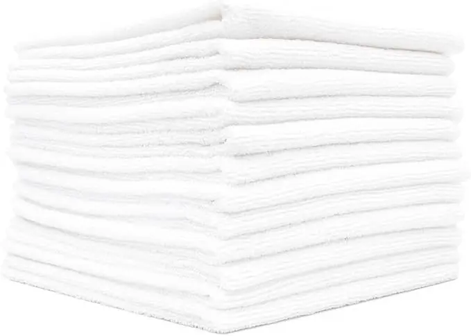 Premium Quality White Microfiber Towels for Cars Lint Free Scratch-Free Highly Absorbent Reusable Cleaning Rags for Car