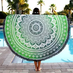 Best Quality Indian Mandala Round Roundie Beach Throw Tapestry Hippy Boho Gypsy Cotton Tablecloth Beach Towel