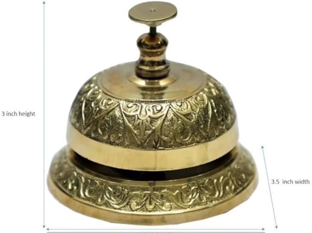 Antique Brass Marine Collectible Table Top Decorative Bell Traditional Art Work Loud Call Ringing Bell-Music Theme