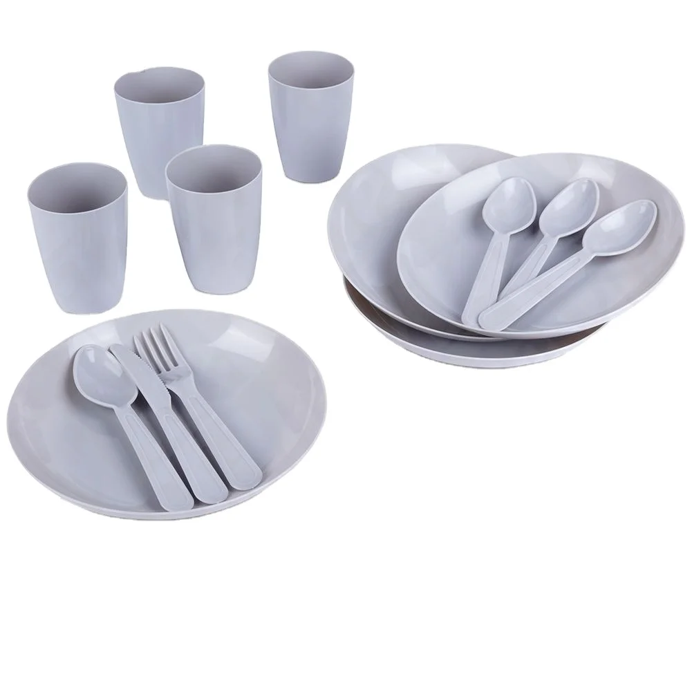 Economically Low Cost High End Outdoor Picnic Outing Dinnerware Cutlery Set Plastic 20 pcs