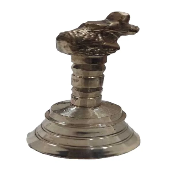Nandi Brass Pooja Bell with Nandi  Sitting on top Made of Top High Quality Brass, Extra Loud Noise Premium Quality.
