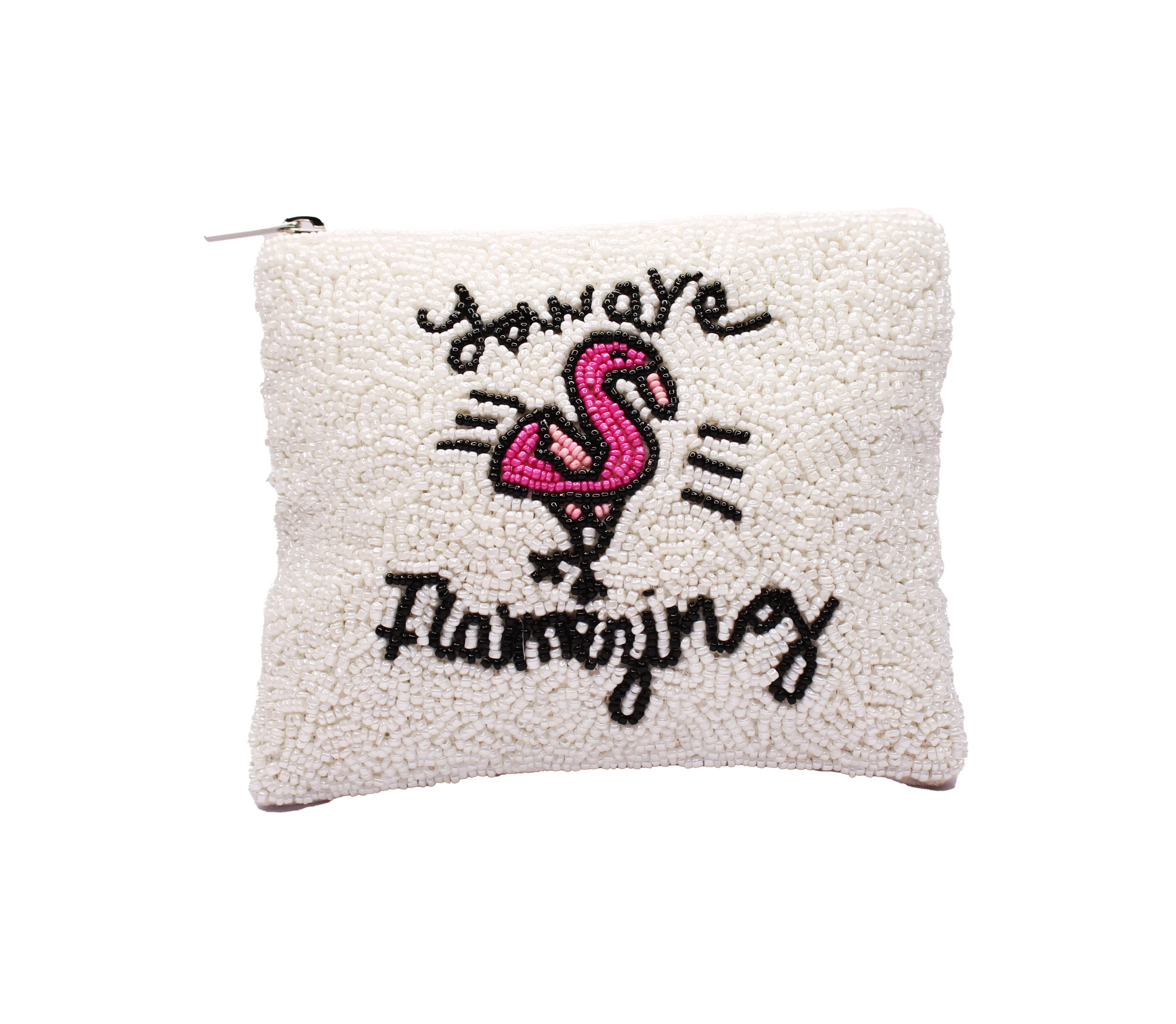 Trendy Hot Customized Beaded Coin Purse Women Girls Handmade Embroidered Coinbag Zipper Closure Unique Design Cute Style Wallet