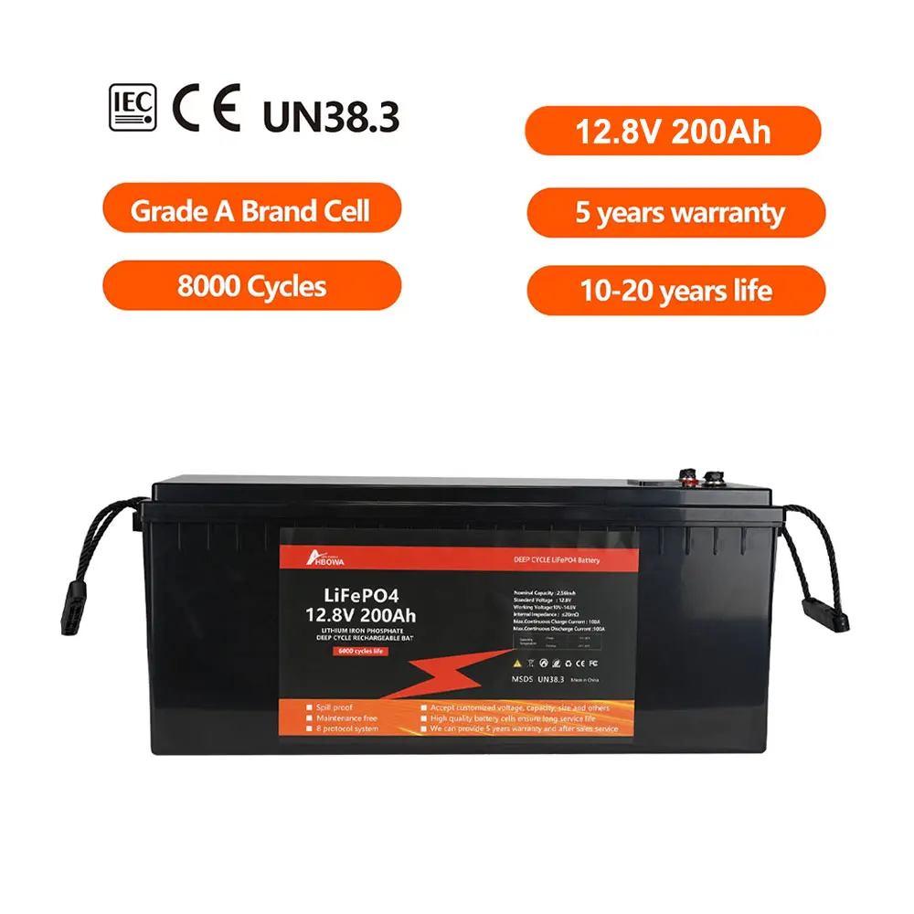 Аккумулятор LiFePO4 12 В 100ah 200ah 300ah 400ah 100 300 200 Ah глубокий цикл 8 V солнечный 24V 12V литий-ионный аккумулятор с BMS