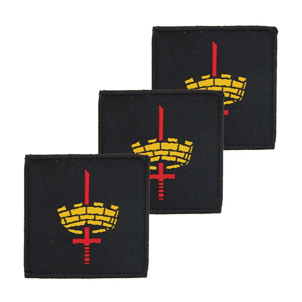 London District Black TRF x3 Pack Customized Black Badges With Yellow And Red Embroidery 2024