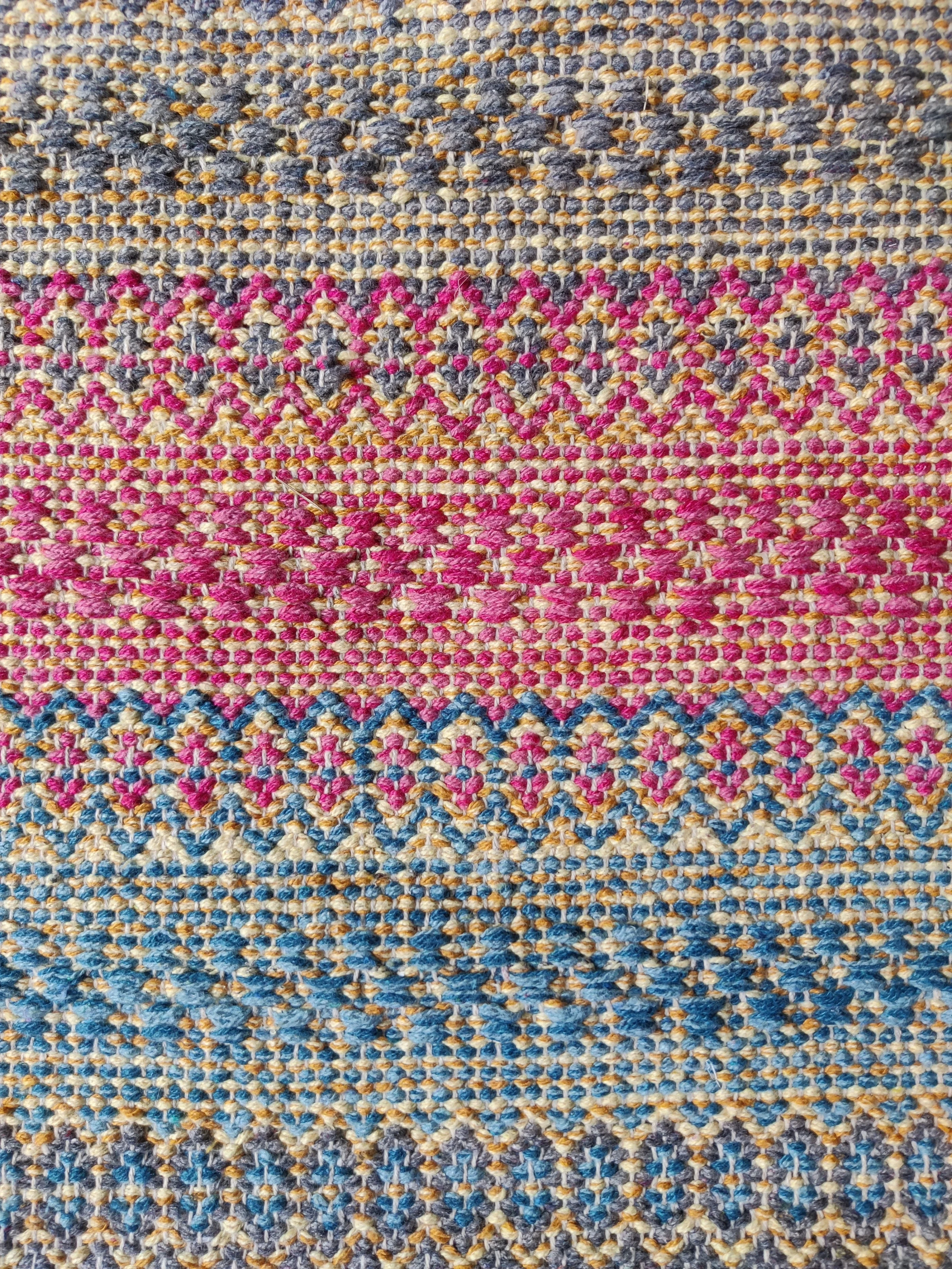 Premium Quality Handmade Boho Moroccan Abstract Pattern Cotton Area Rugs Loomed Technique for Home Decor Living Room Bathroom