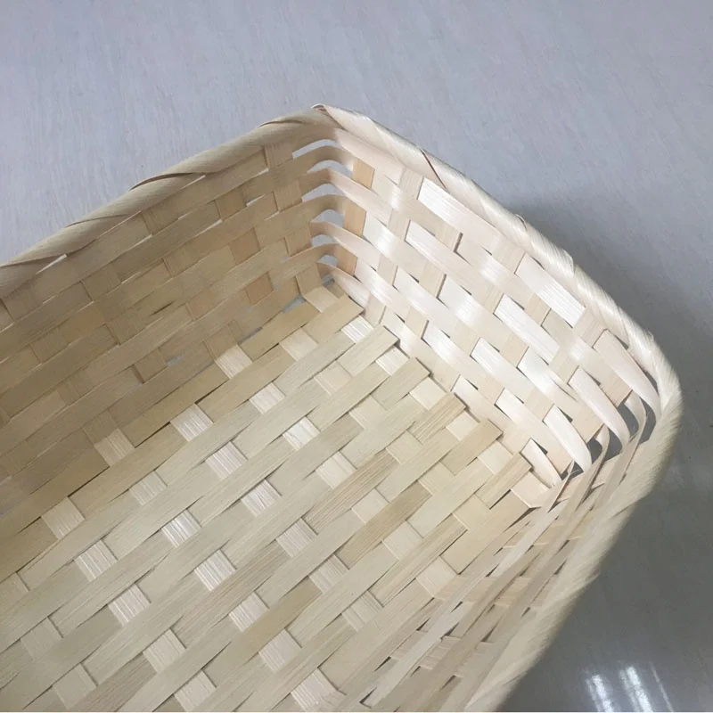 Bamboo Basket Rectangle Shape Decorative Basket Decoration Storage Natural Weaved Handmade Arts & Crafts Holder Gifts Pack