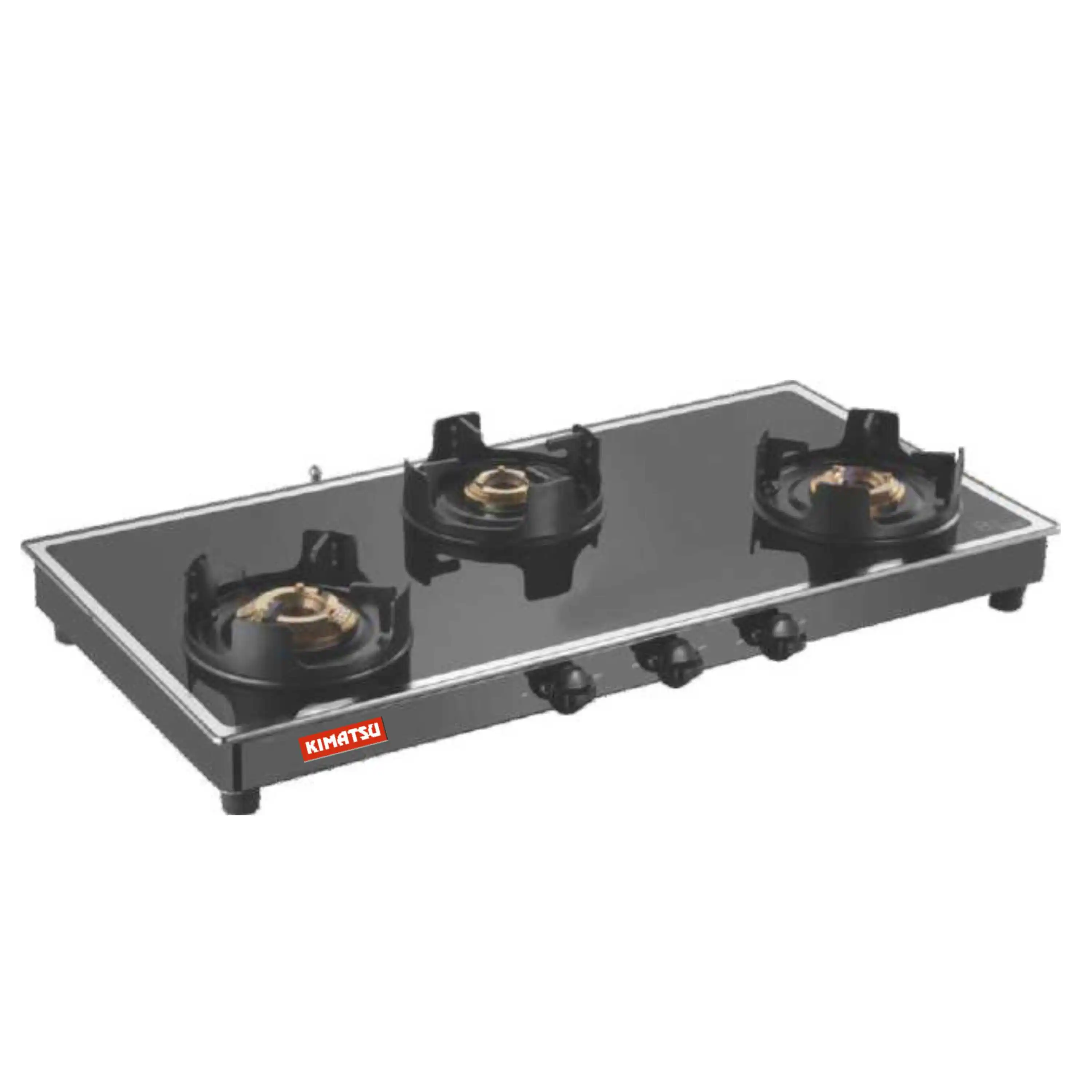 3-Burner Gas Cooktop Electric Manual Power Source Built-in Installation Glass Aluminum Ceramic Surface Table Hotels Households