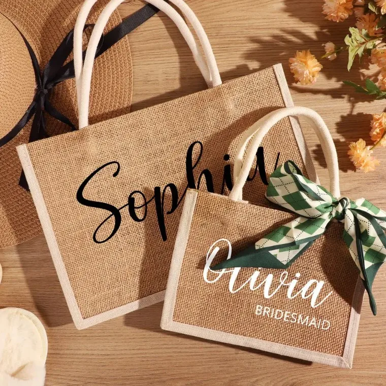 High Quality Eco-Friendly Jute Gift Tote Bag Custom Logo Burlap Tote Bag Best Market Price for Natural High Quality Shopping Bag