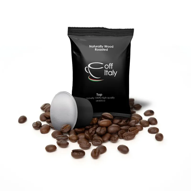 Private Label Custom Coffitaly compatible Nespresso Coffee Capsules TOP ARABICA 100 pcs in flow pack per box