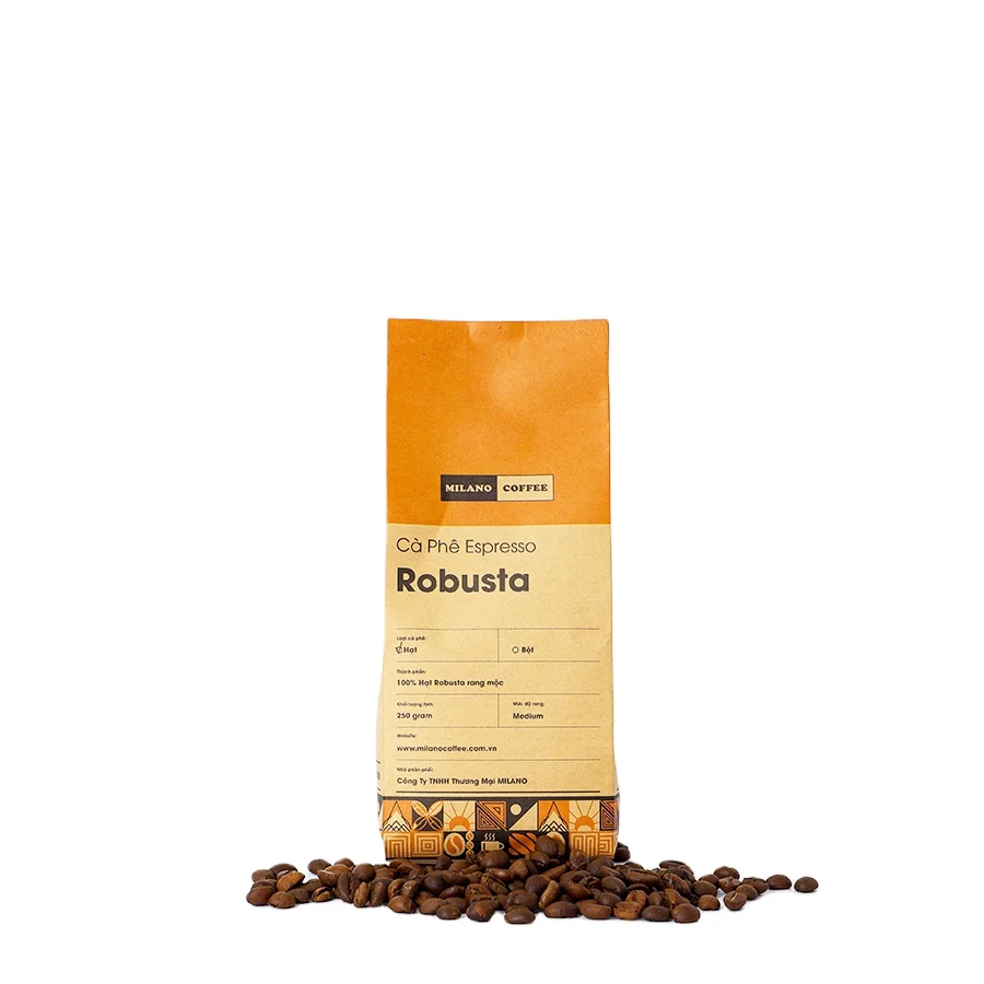 Wholesale Medium Roasted Robusta Espresso Coffee Beans For Daily Drink Custom Package Orders Produced In Vietnam