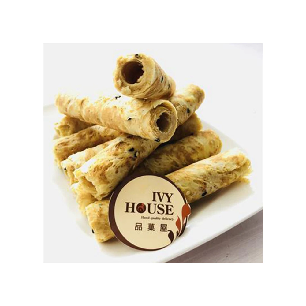 Professional Production Cream Cookie Dessert Biscuit Manufacturer Provide Sesame Handmade Egg Rolls