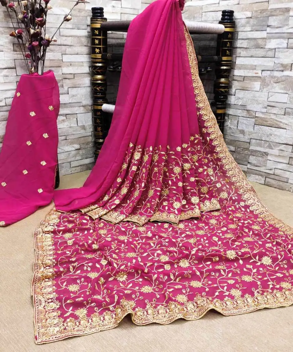 Ethnic Garment Self Designed Party wear Designer Silk lace border Saree with Blouse Piece wholesale low cheap price manufacturer
