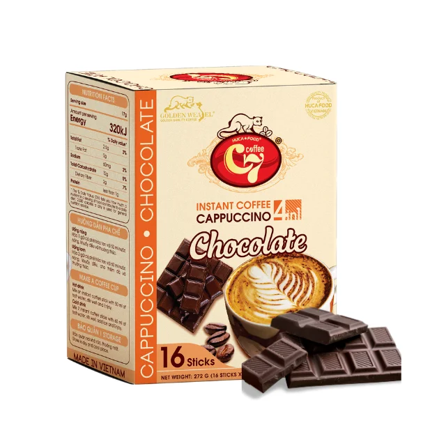 Wholesale Chocolate Coffee Instant Coffee 4 In 1 With Creamer HUCAFOOD Vietnamese Coffee OEM ODM Private Label