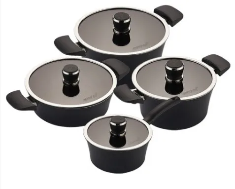 happy call high quality aluminum Home Kitchen Cooking Modern Design Nonstick CookWare Set Mini Cast Iron Casserole Pots