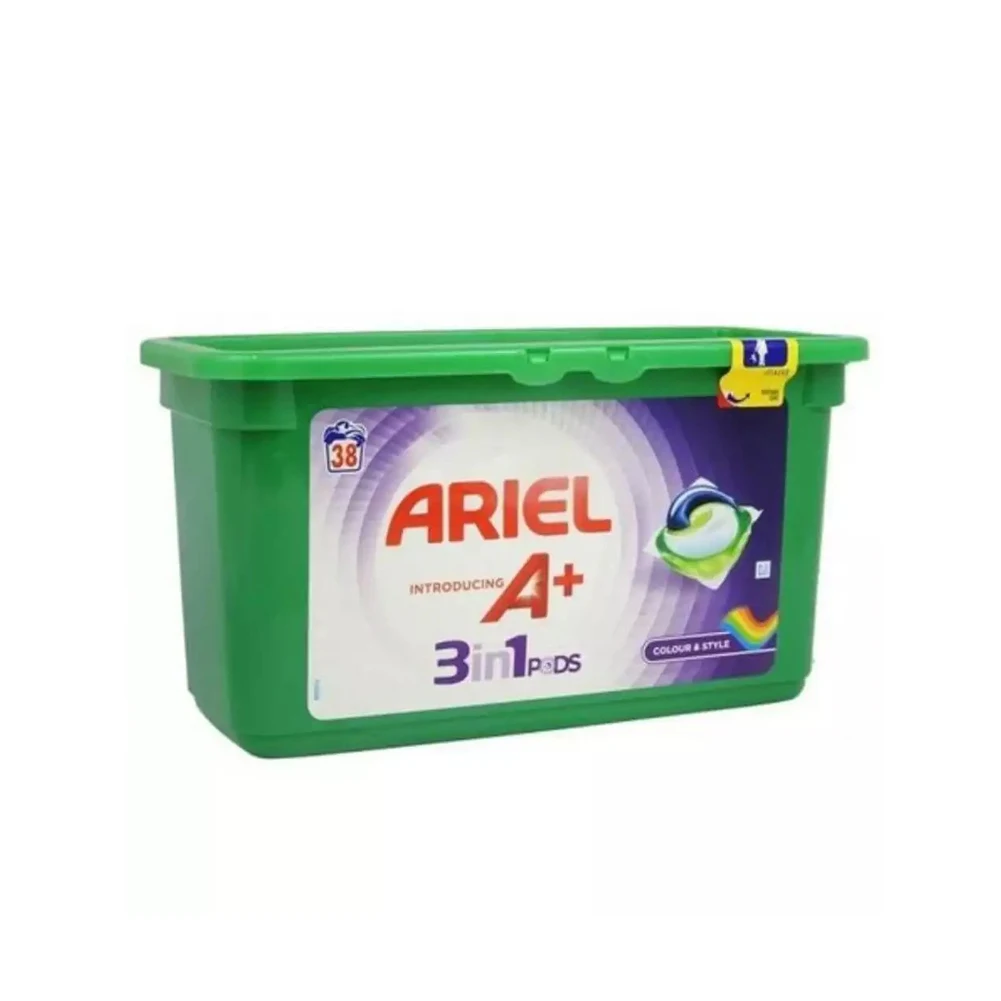 Мощные капсулы геля для мытья Ariel 3 в 1 Mountain Spring/оптовая продажа стирального порошка ariel