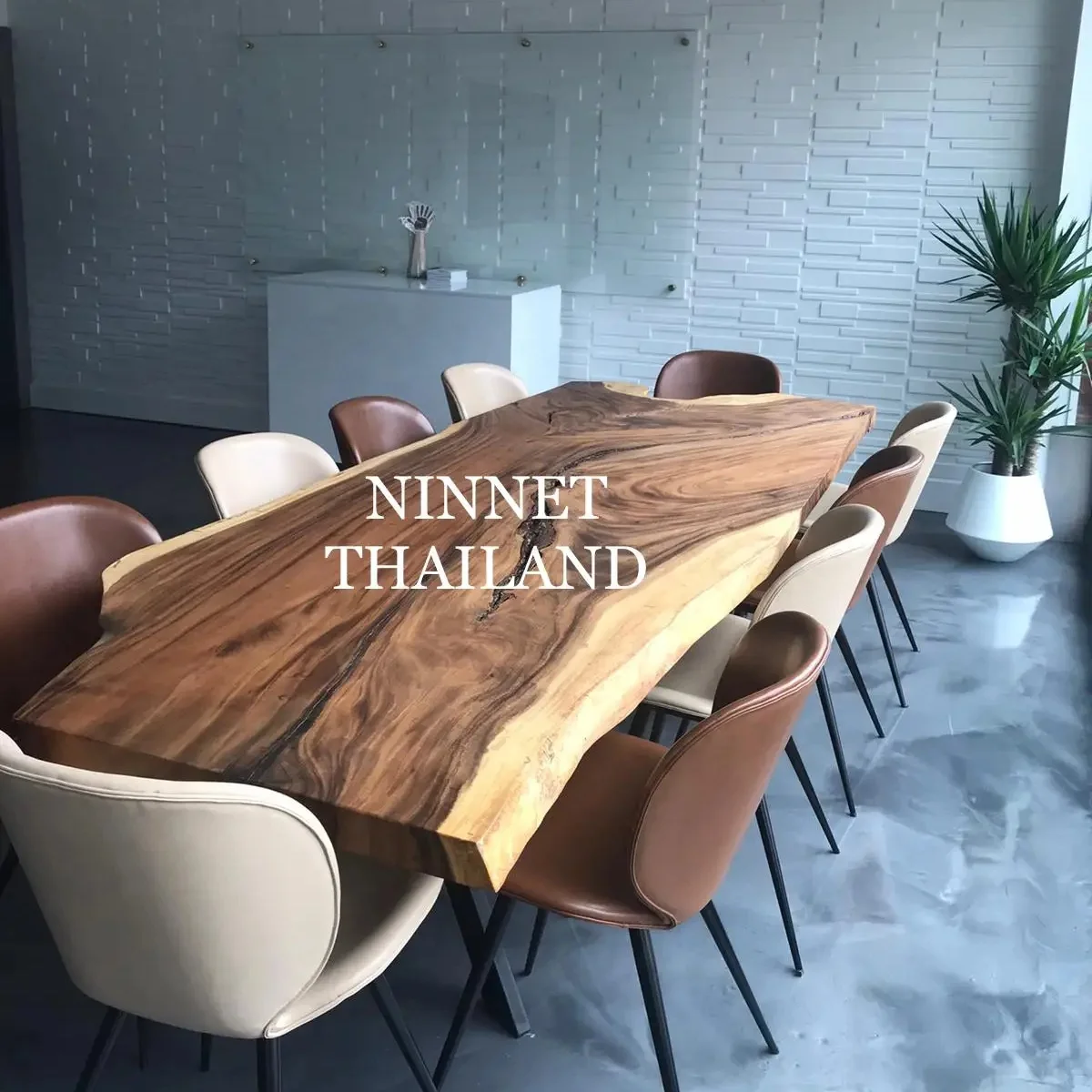 Wholesale Top Supplier Slab Acacia Live Raw Walnut Bubinga Suar Edg Dining Wood Table Wood Slab