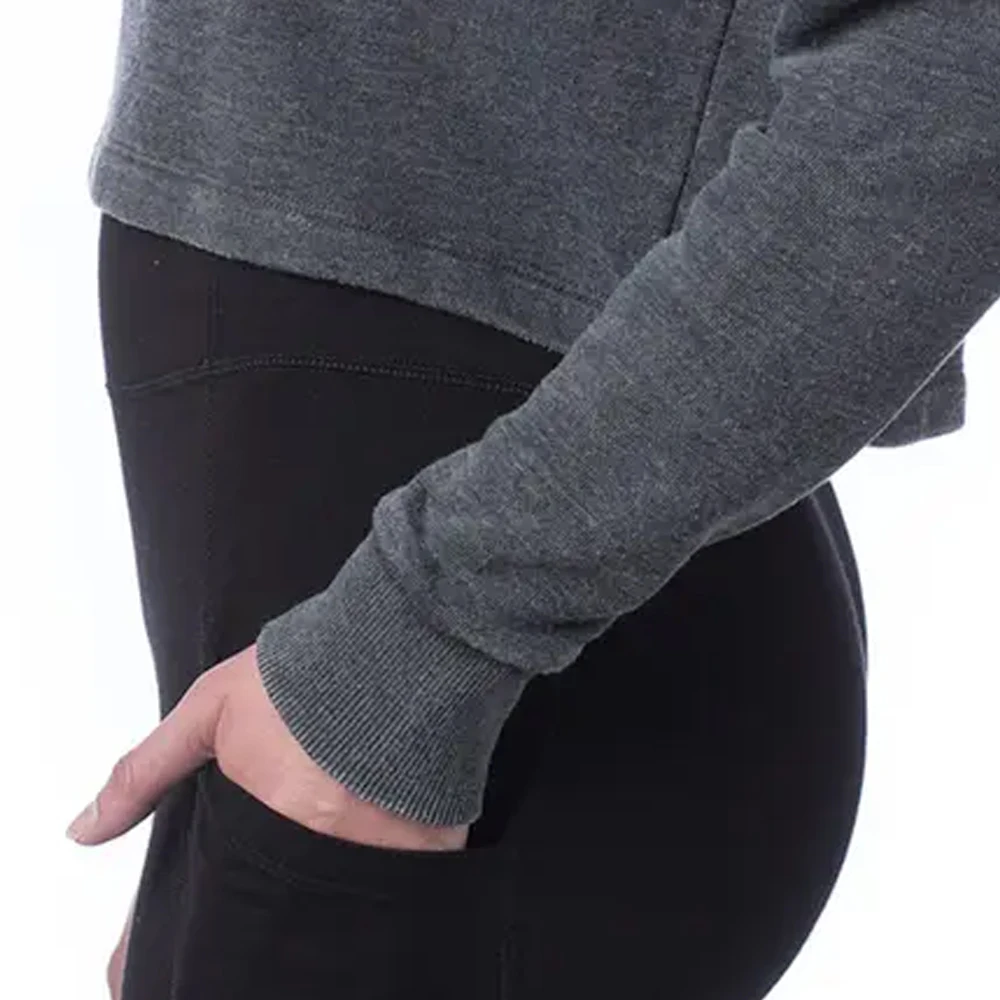 High Quality Cotton French Terry Plain Crop Top Custom Logo Women Hoodies New Fashion Custom Heavyweight crop top Hoodies