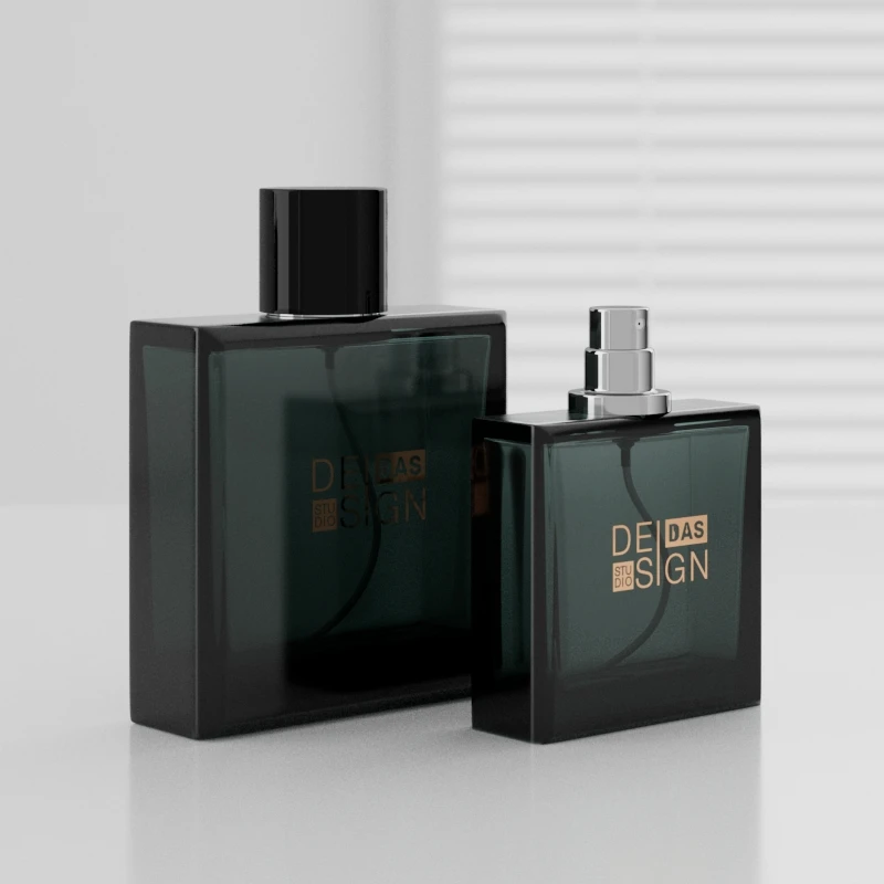 Luxury 50ml 100ml Square Fragrance Bottle Men Cologne Perfume Bottle Atomizer with Box Packaging
