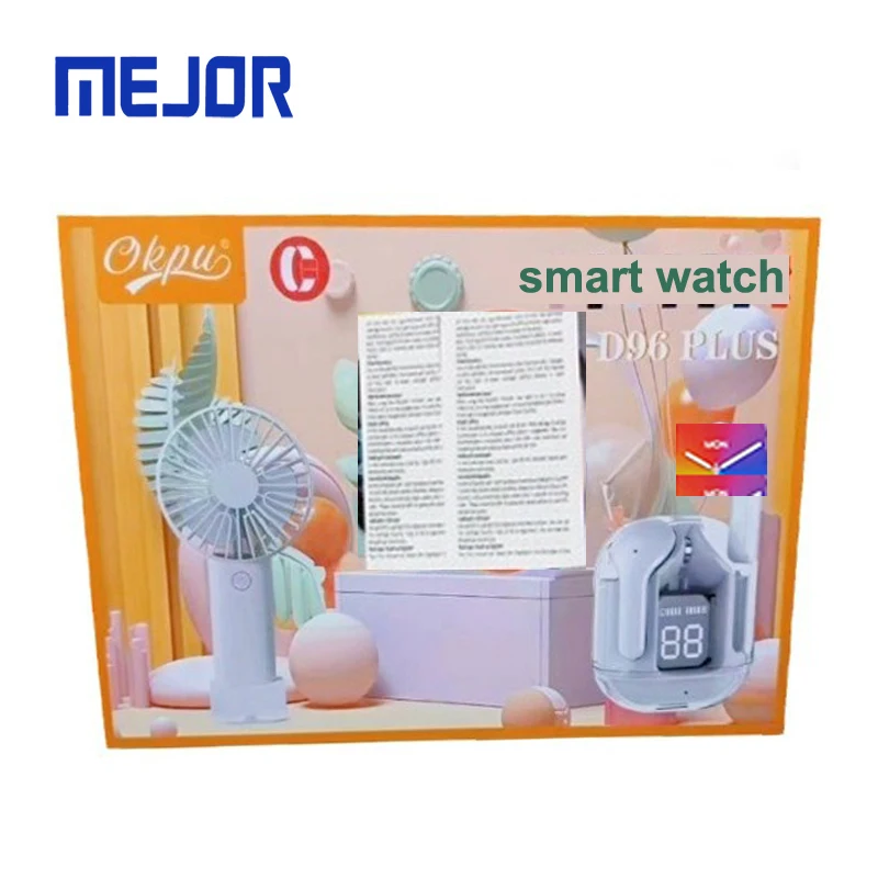 Pro 6 smartwatch max suit D99 wireless watches 7 IN 1 headphone combination D96 Plus smart watch fan