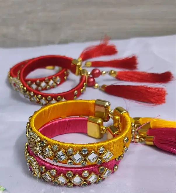 Indian Wedding Bangle Set with Stones & Pearl work Wedding bangles Indian Jewelry Bridal Bangles Wedding Navratri Bollywood