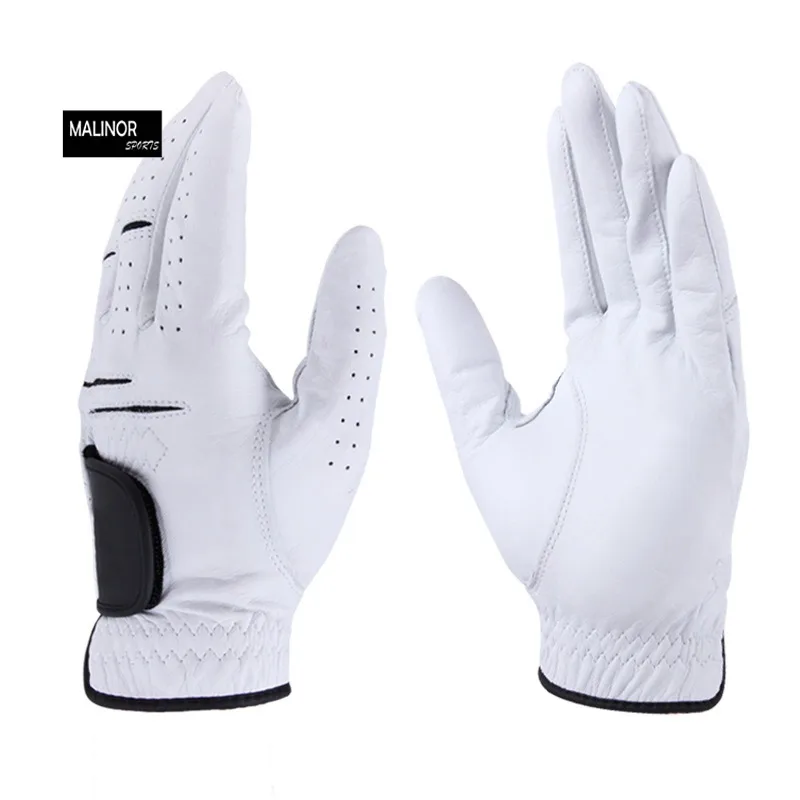 MALINOR Professional Sheep Leather Combined Stretch Fabric Customized Wholesales Cabretta Leather Comfortable Golf Gloves
