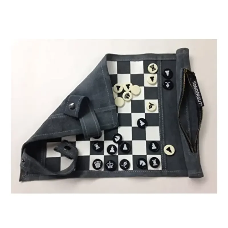 Wholesale Backgammon Games Suede Leather Backgammon Roll Up Backgammon Oem Factory