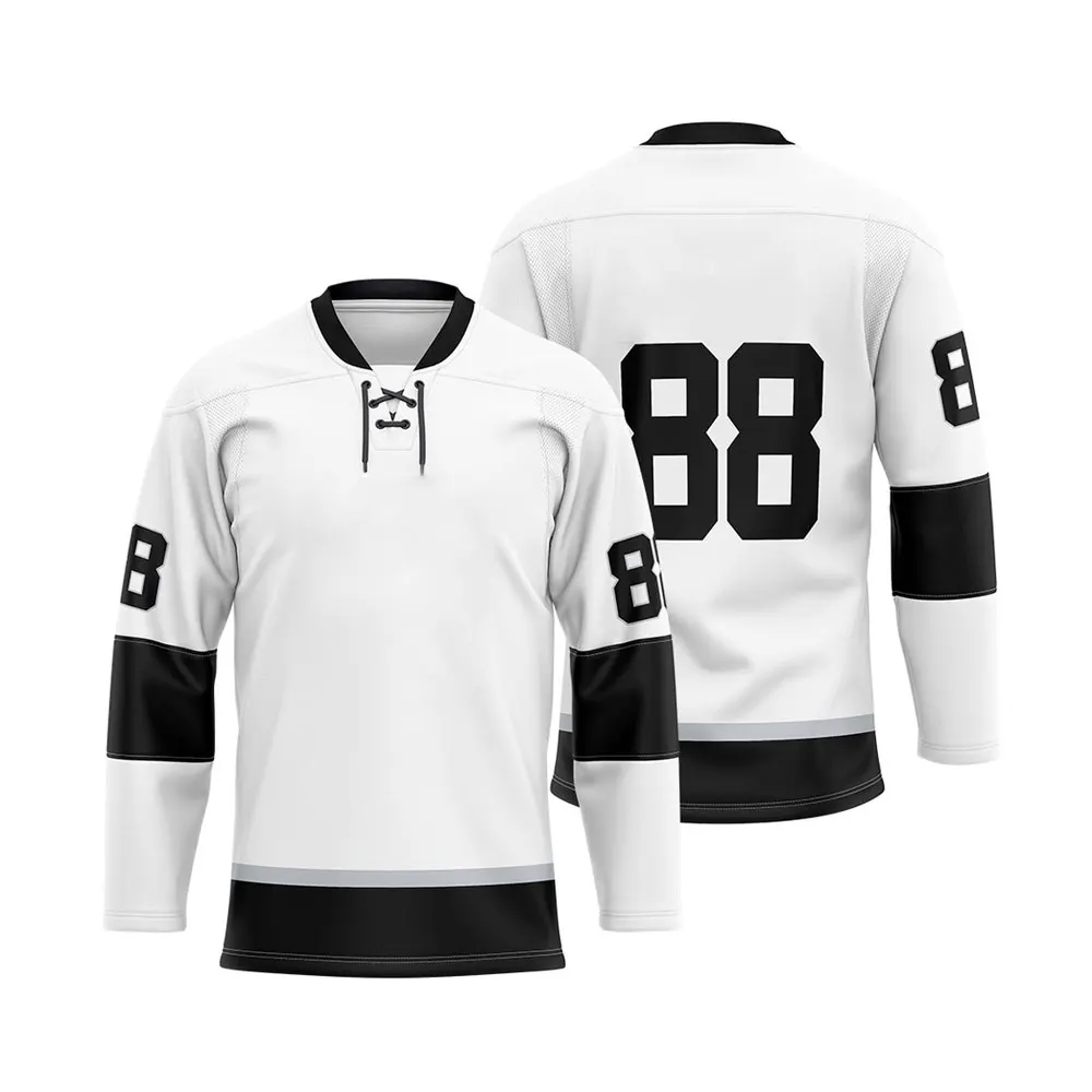 High quality vintage custom embroidered long sleeve custom unisex  hockey uniform