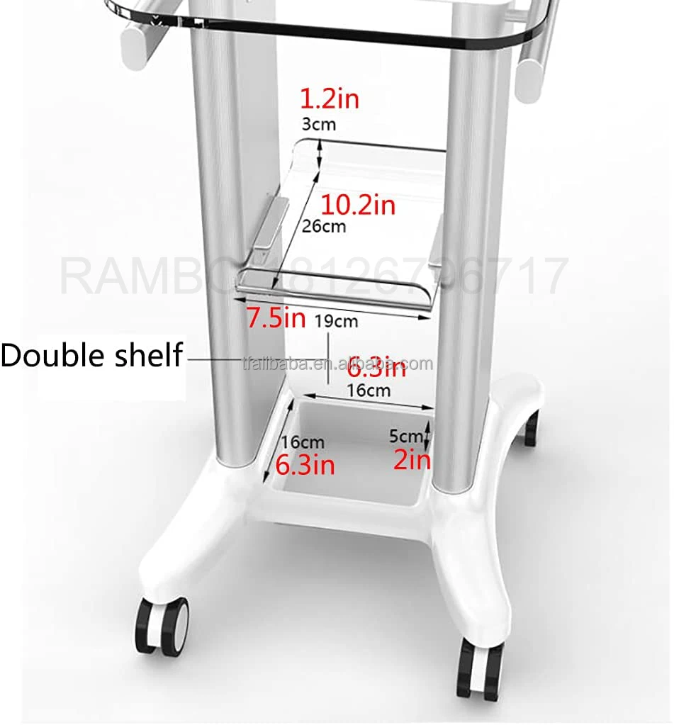 low Price Rolling Salon Trolley display Metal Assembled Cart Laser trolly Other Trade Show Equipment beauty salong trolley