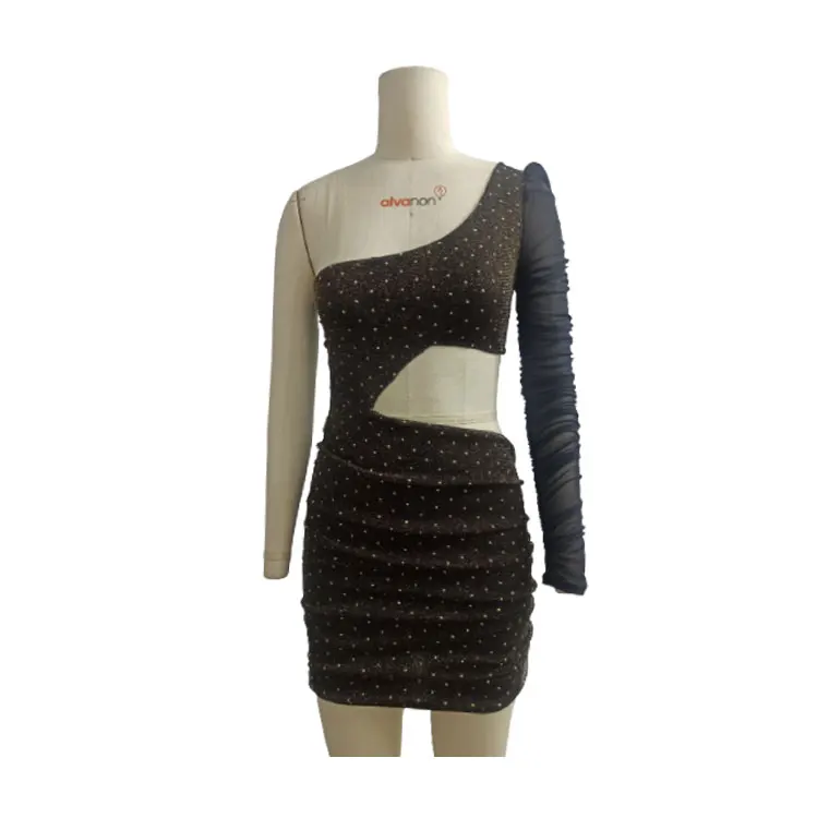 Widely Selling Anti-wrinkle and Breathable Off the Shoulder Stylish Mini Dress for Girls Available with Custom Size