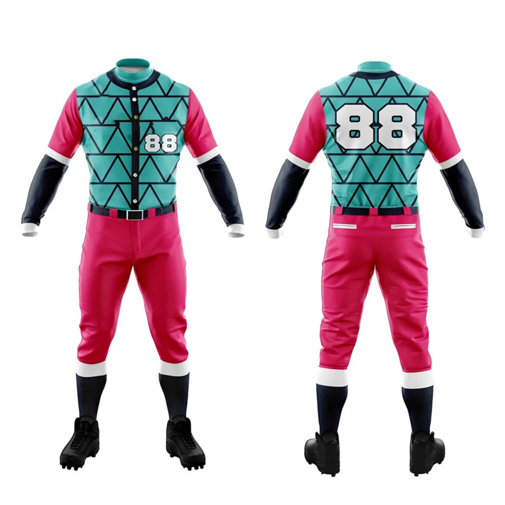 Custom OEM service Sublimated softball wear Pinstripe Vintage baseball jersey and pant uniform