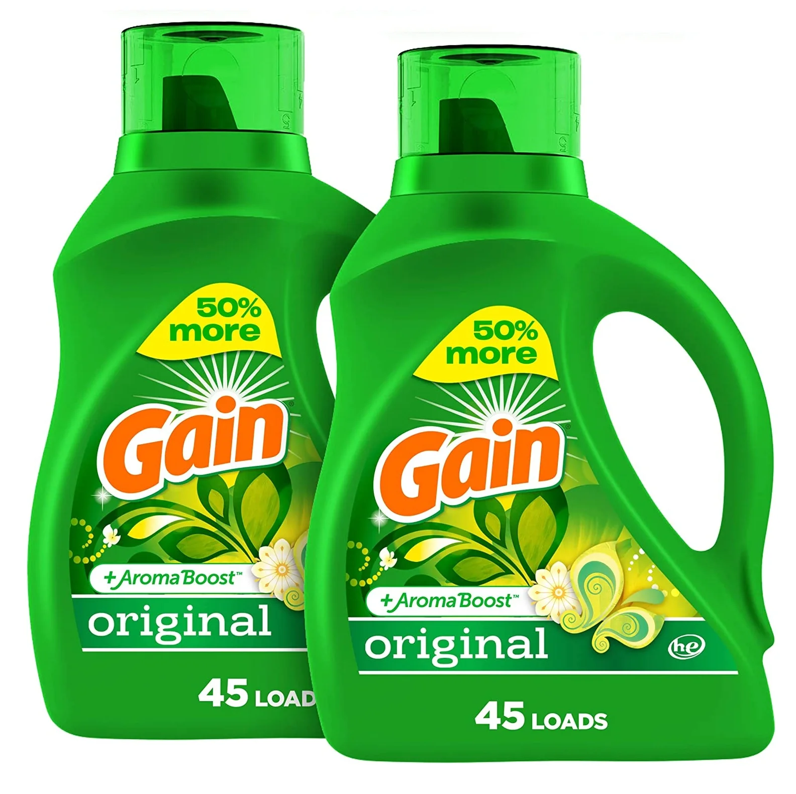 Gain + Aroma Boost жидкое стиральное средство для стирки оригинальный аромат 107 нагрузки 154 унц