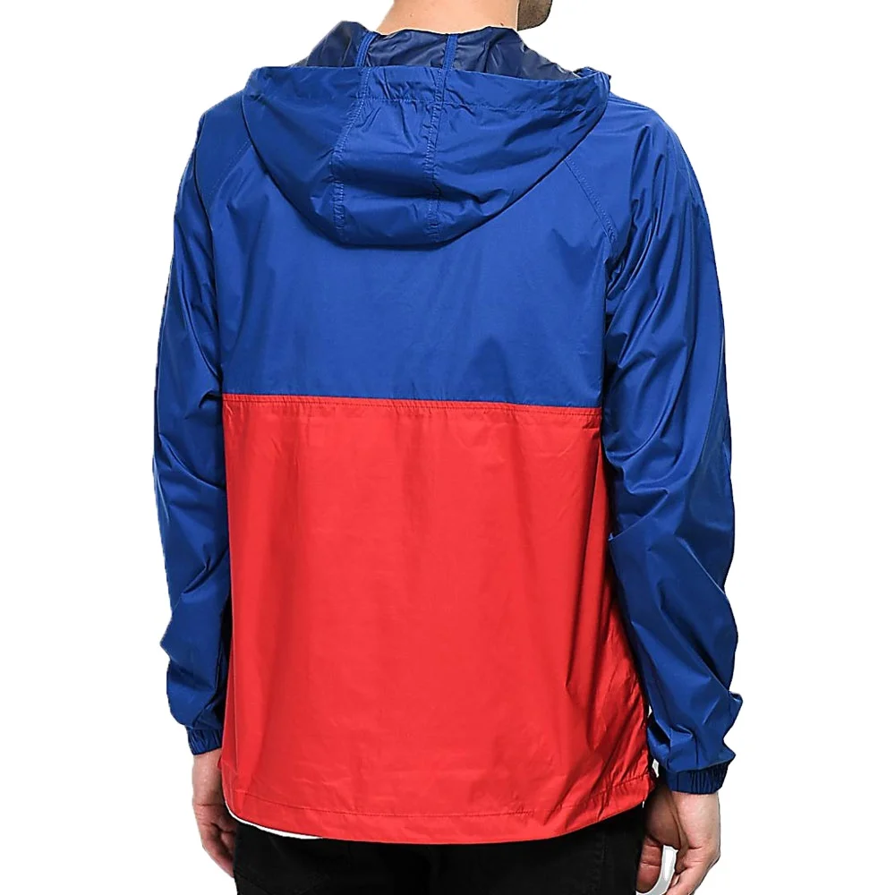 Unique Design High Quality Color Block Anorak Jackets Front Middle Pocket Polyester Windbreaker Jackets BY XAPATA SPORTS