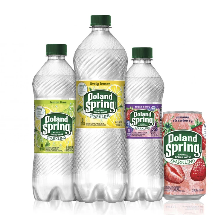 Poland Spring 100% Natural Spring Water 24 Count Mineral Water in Plastic Bottles Comparable to Fiji and Evian