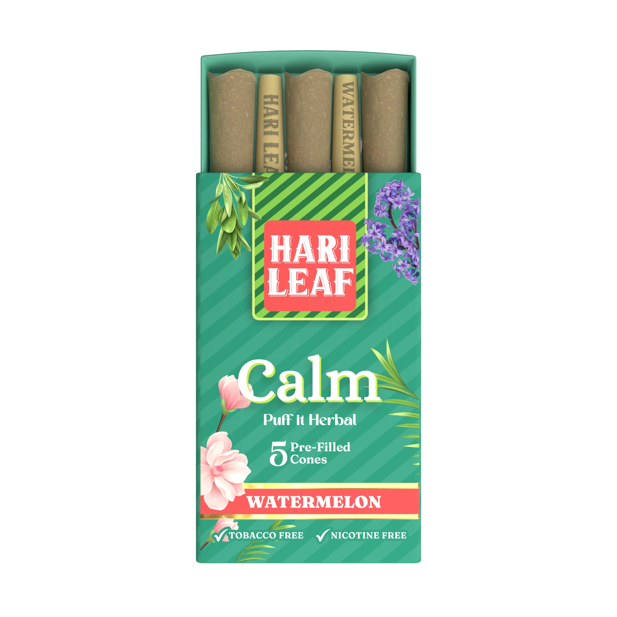 Hari Leaf Calm Blend Pre Filled Cones Non Tobacco Non Nicotine Sweet Juicy Watermelon Flavor