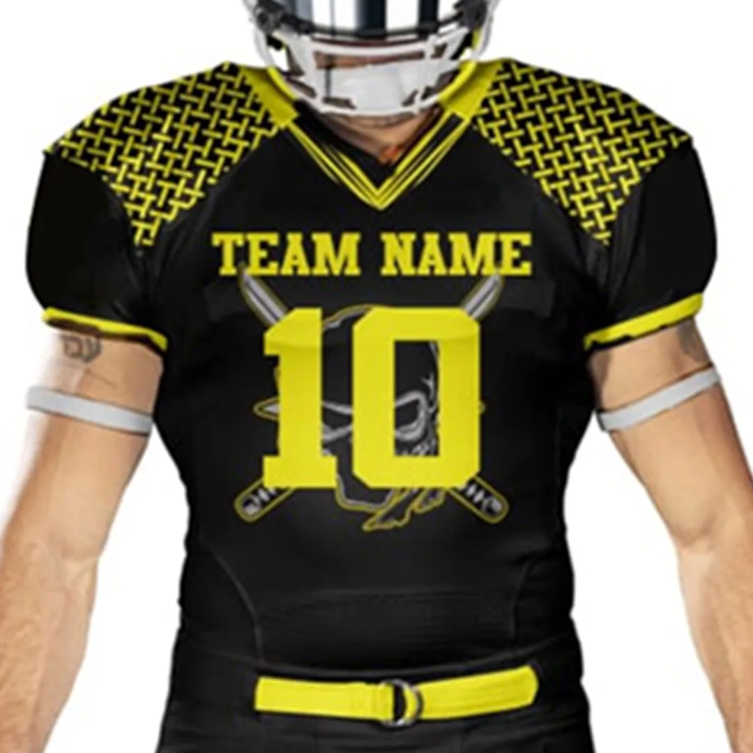 Custom Design Cheap Sublimation NFL Youth American Football Uniforms Style Black Factory Training american football jersey