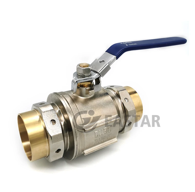 Compression Gas Ball Valve with Steel Lockable Lever Degreased Medical oxygen valve without tube