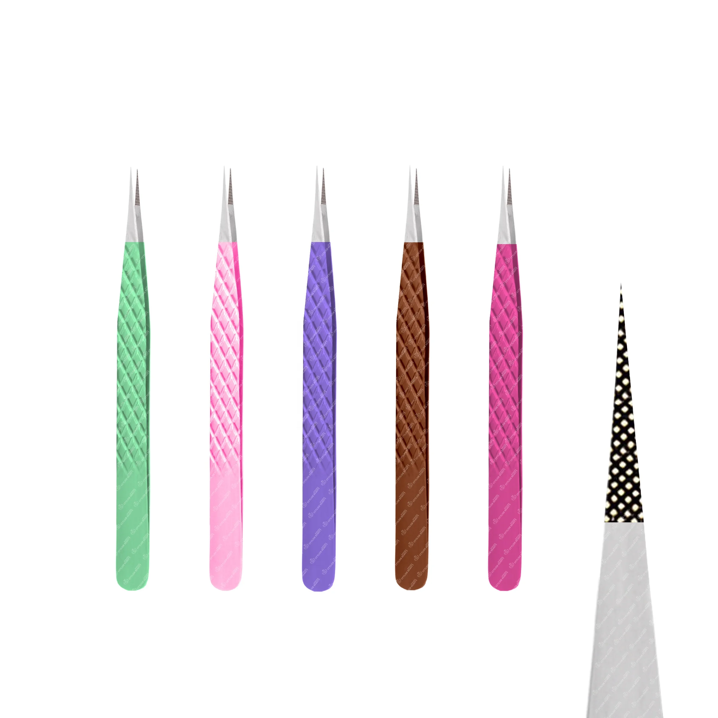 Russian Volume High Quality Eyelash Extension Tweezers Diamond Grip Fiber Tip Lash Tweezers Eyelash Extension Tweezers