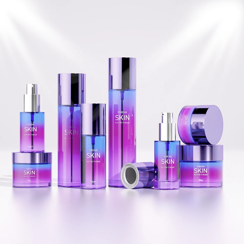 Skin care packaging 5g 15g 30g 50g 80g cream jar 100g 50ml 100ml 120ml cosmetic container glass spray lotion pump bottle set