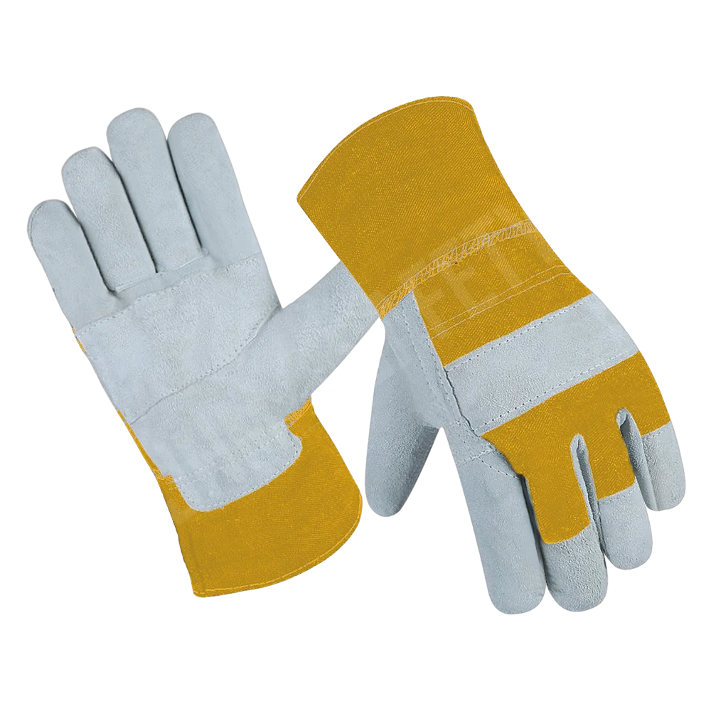 Industrial Safety Cowhide Split Leather Working Gloves Reinforced Canadian Rigger Construction Gloves Rubber Aramid New