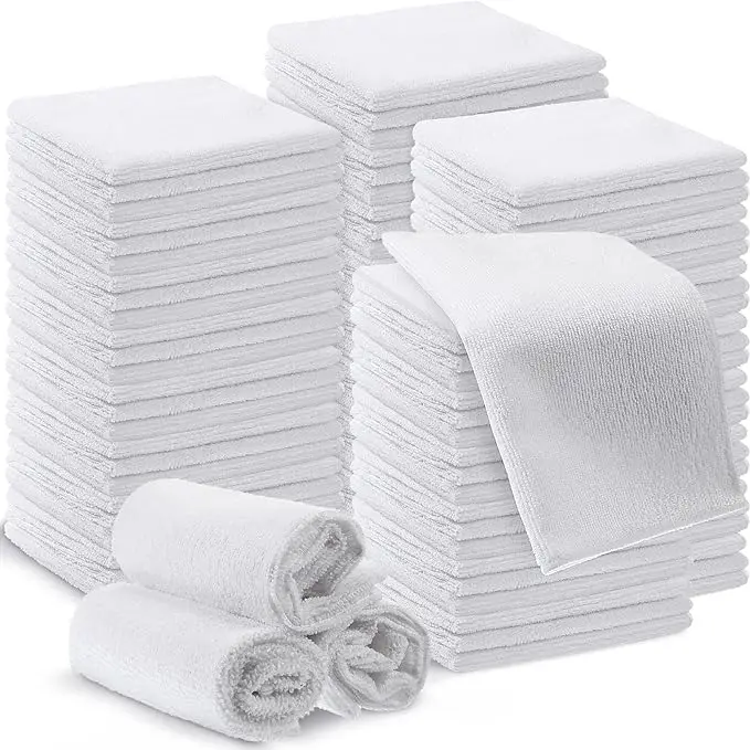 Premium Quality White Microfiber Towels for Cars Lint Free Scratch-Free Highly Absorbent Reusable Cleaning Rags for Car