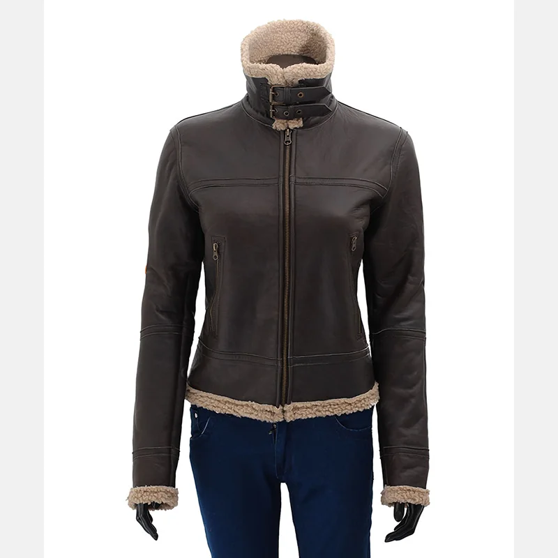 Genuine faux finished type b3 real bomber jacket sheepskin leather jacket motorcycle genuine b3 leather jacket