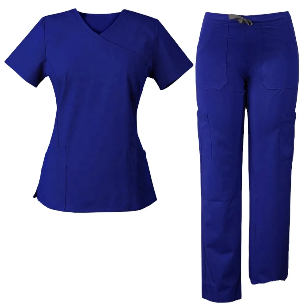 Wholesale Uniform Medical Scrub Spandex Stretch Fashionable Uniforms Medico Nursing Scrubs set