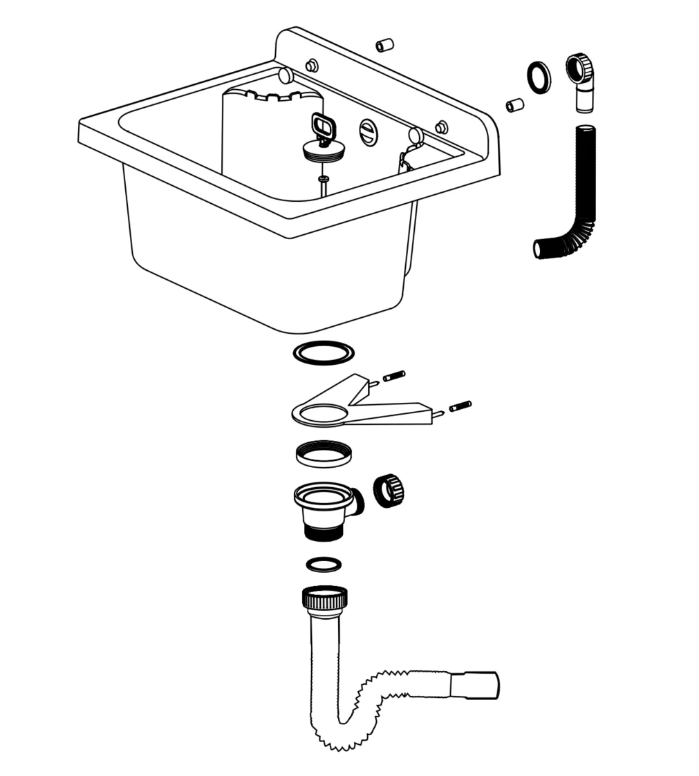 Italy Hot Selling Durable Plastic Utility Sink for Kitchen Cost-Effective with Drain and Overflow Function PP Plastic Garden Use
