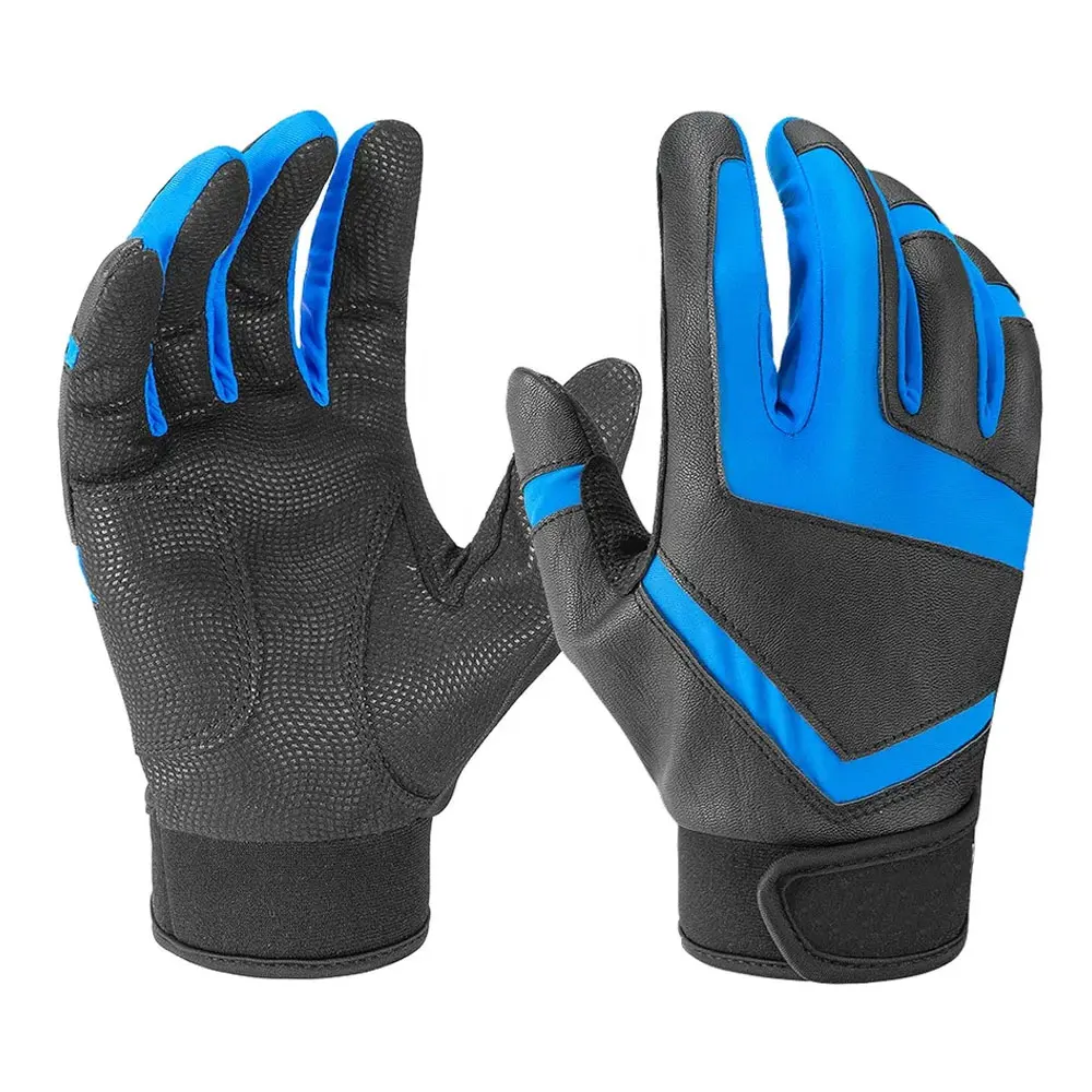 2023 wholesale kids leather and stretch mesh fabric sport training kids baseball batting gloves