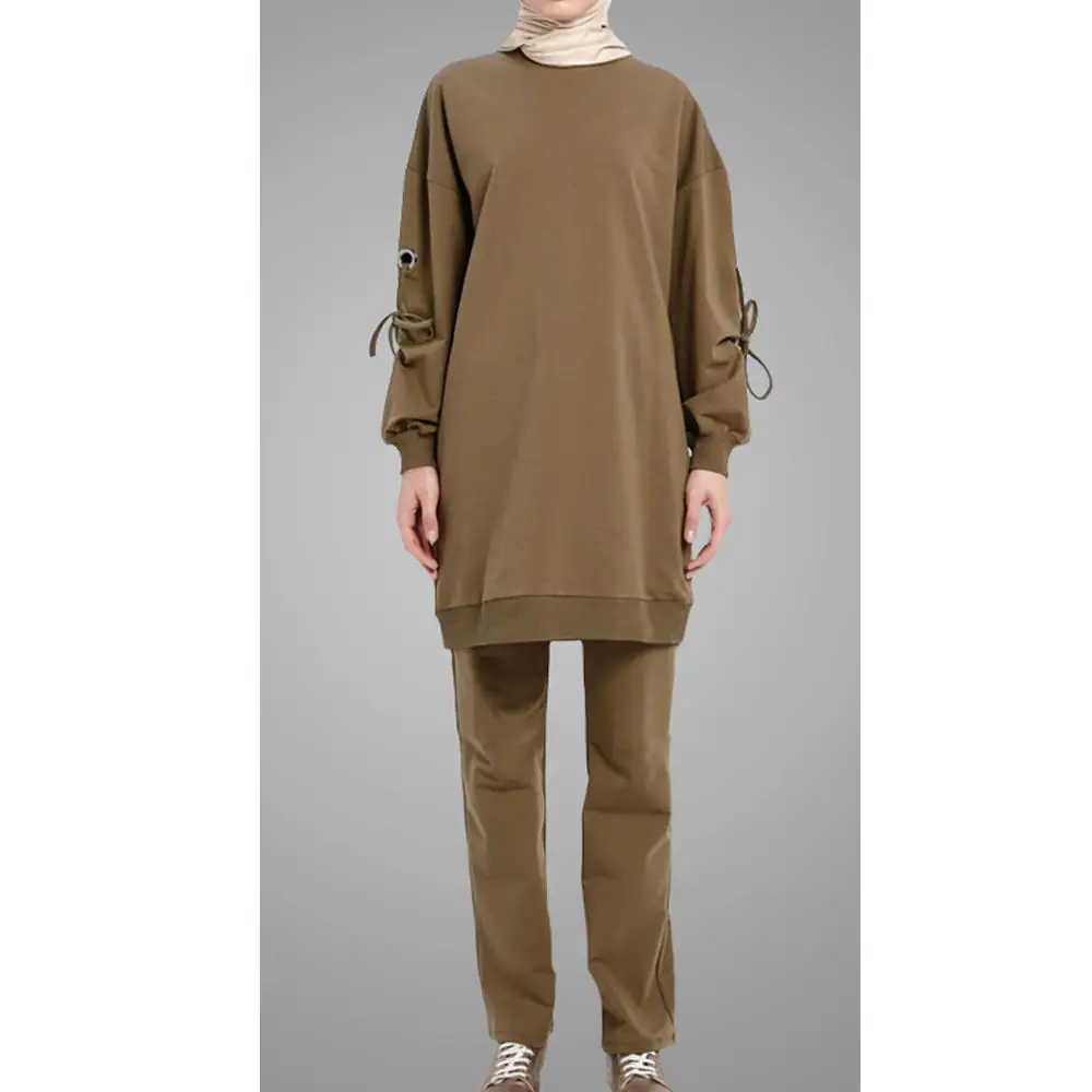 Beautiful Ladies Sportswear Latest Fashion Islamic Tracksuit High Quality New Season Long Sleeve Muslim Women Two Pieces Suits